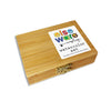 Elseware unplug portable watercolor paint set in sustainable bamboo case, side detail view