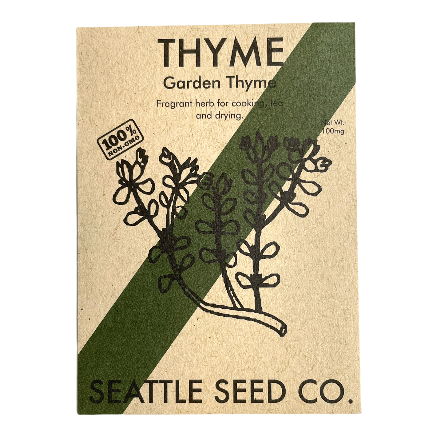 Packet of Seattle Seed Company open-pollinated thyme seeds for home herb gardens