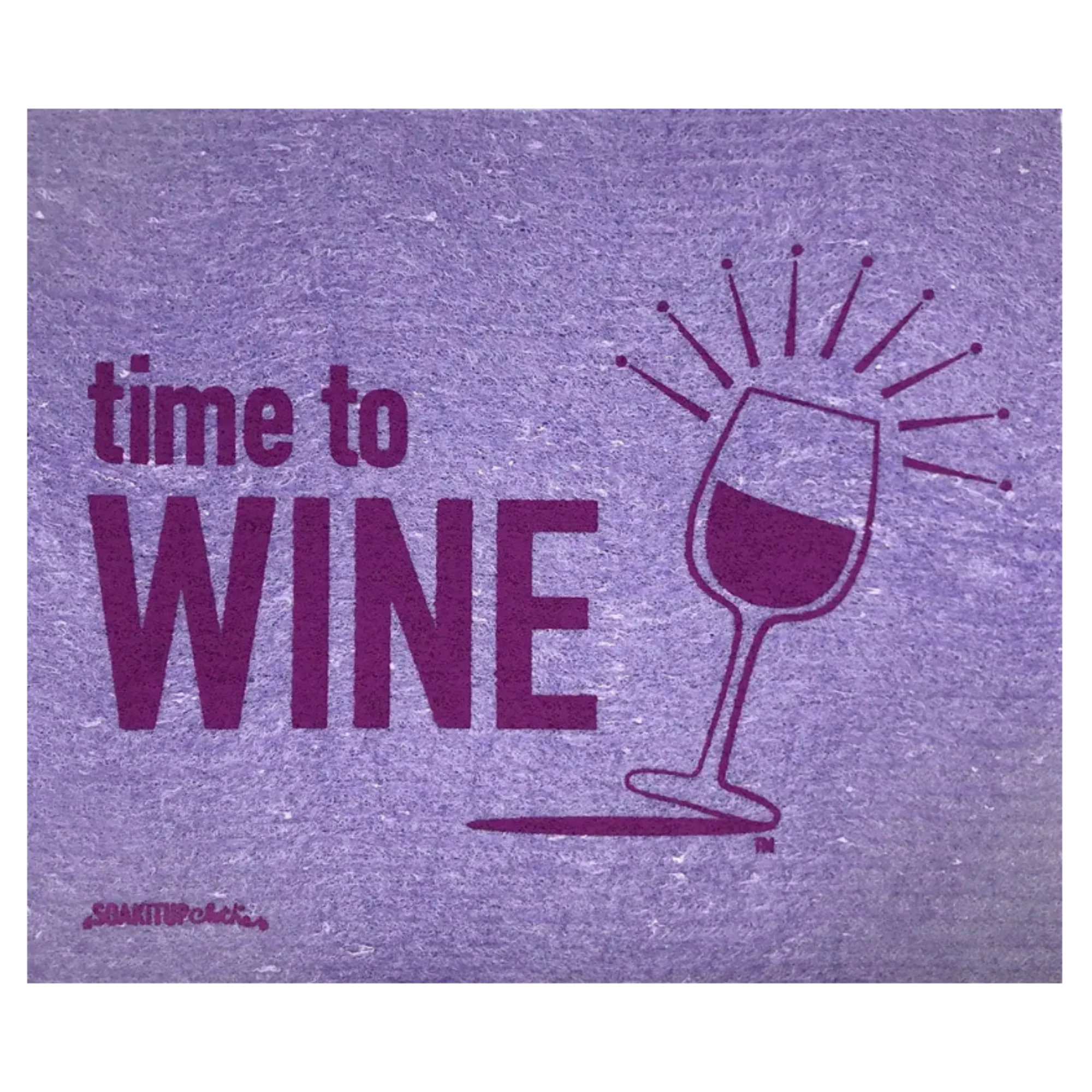 Time to Wine Red Swedish Dishcloth by Soak iT Up — eco-friendly reusable paper towel alternative with wine-themed print