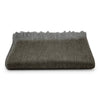 Folded dark gray blanket on a white background