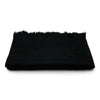 Black fur blanket on a white background