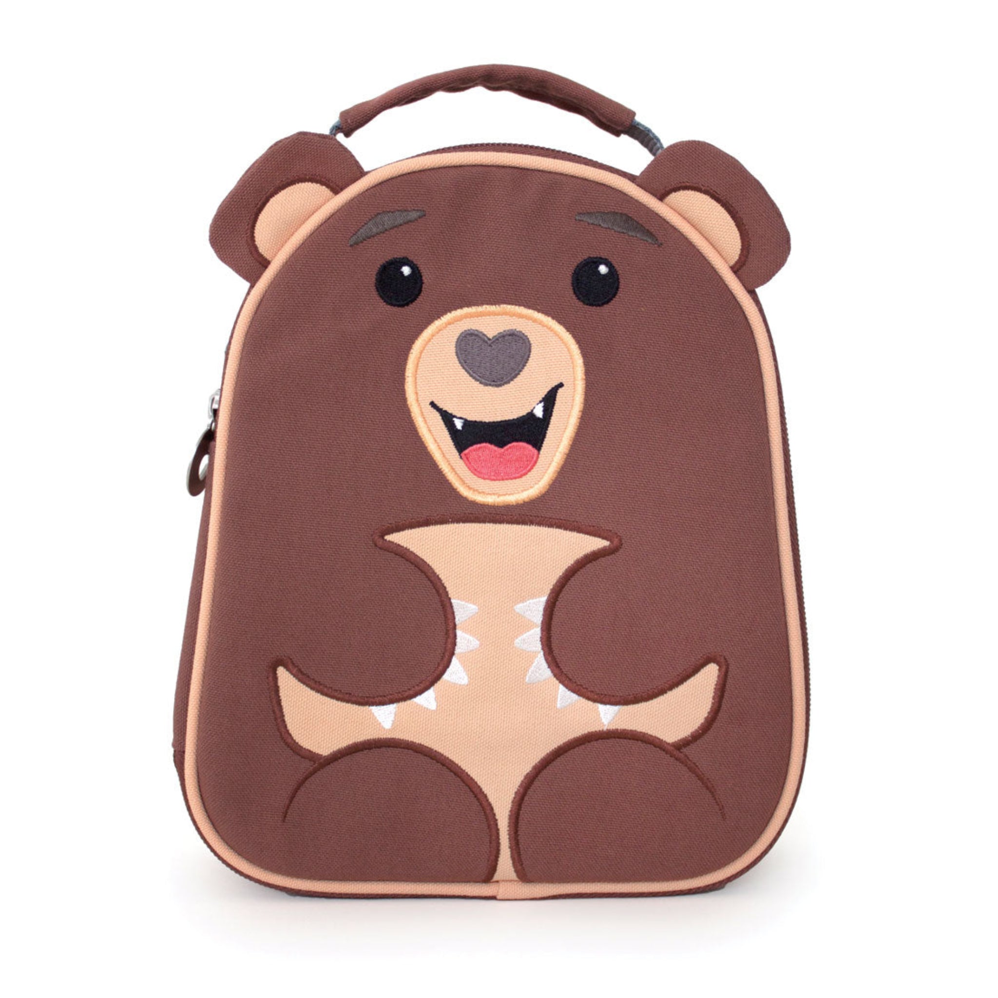 Bear-shaped lunch bag on a white background