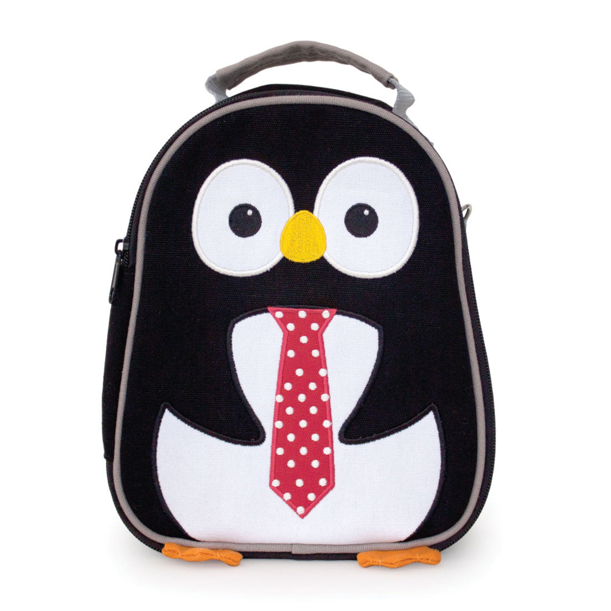 Lunch bag with a penguin design on a white background
