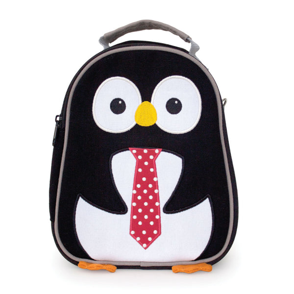 Lunch bag with a penguin design on a white background