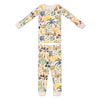 Apple Park organic cotton sloth pajamas for baby and toddler, full front view