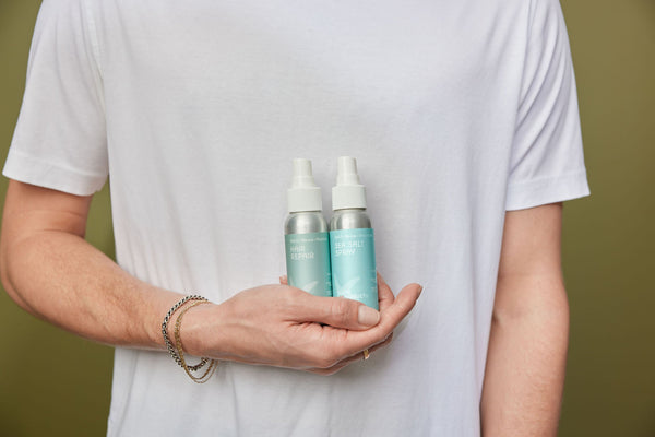Plaine Products travel styling gel and hair repair duo — sustainable hair care for on-the-go