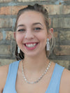 Close-up of Fair Anita Rainy Day Earrings showing silver-plated recycled metal detail