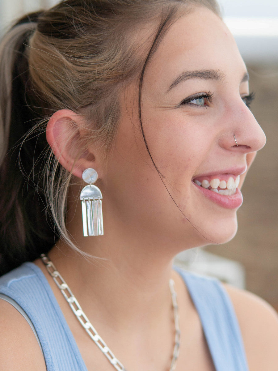Fair Anita Rainy Day Earrings flat lay – nickel-free silver cloud earrings