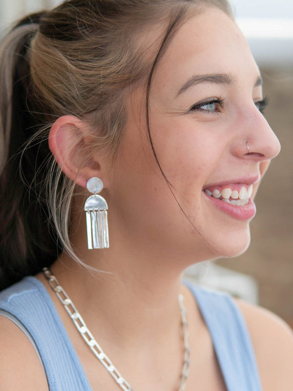 Fair Anita Rainy Day Earrings flat lay – nickel-free silver cloud earrings