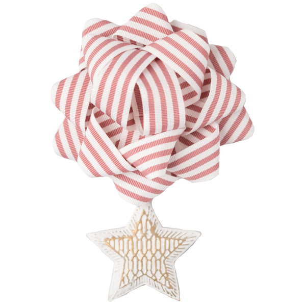 EverWrap EverBow pink grosgrain reusable bow trimming for gift wrap