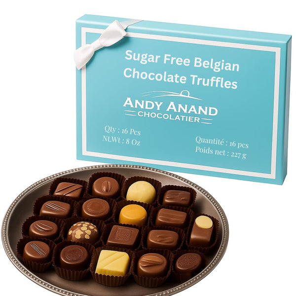 Sugar Free Belgian Chocolate Truffles | 15-Piece Artisan Gourmet Gift Box