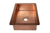 33" Drop-in Single Well Plain Hammered Copper Kitchen Sink