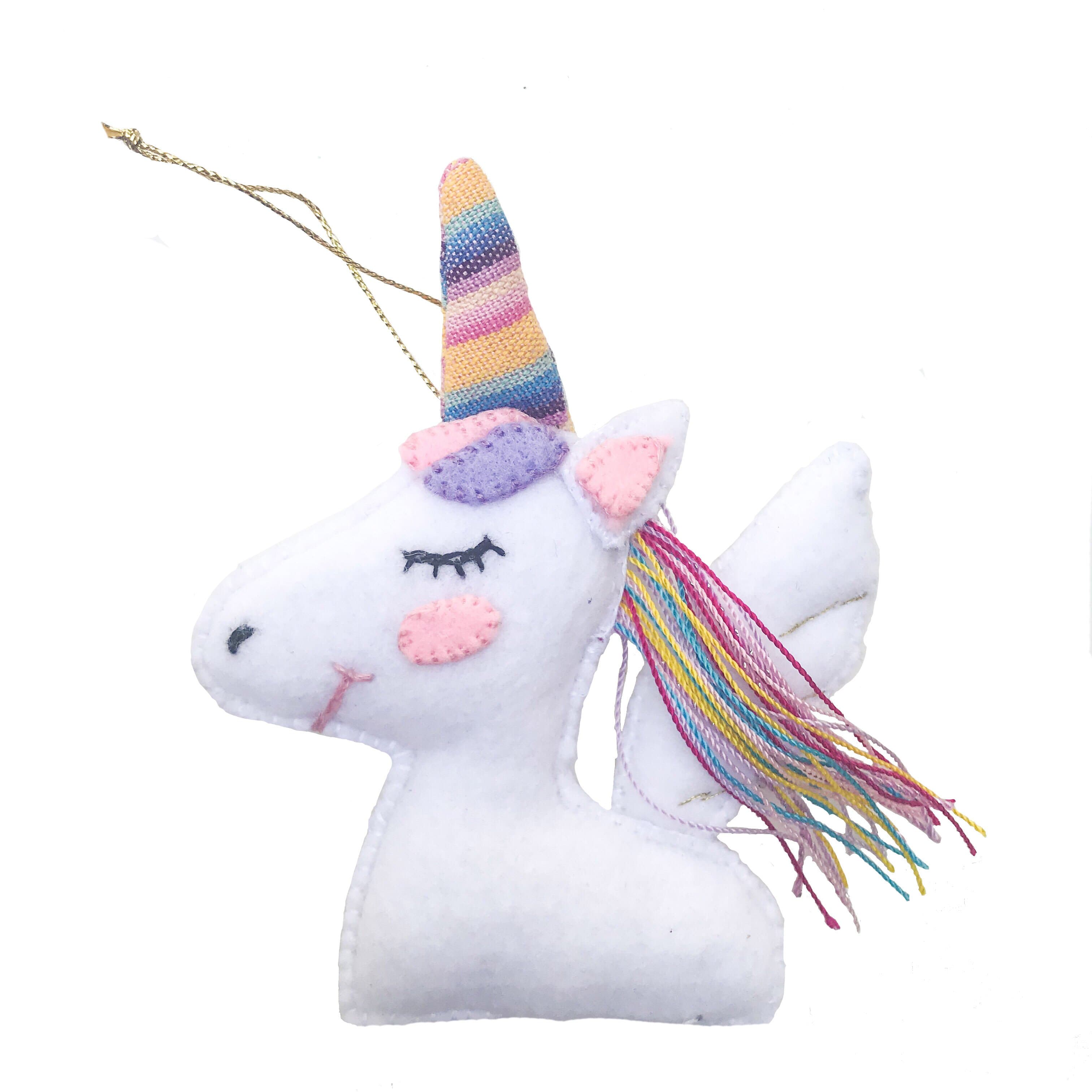 Add a touch of magic to your holiday decor with our adorable Felt Unicorn Ornament. Made from sustainable materials and featuring vibrant colors, this ornament is the perfect addition to any Christmas tree. Order yours today!