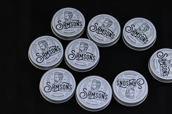 TSA-approved hair styling! Samson's Travel Size Pomade offers all-day hold & a classic scent in a carry-on friendly tin. Natural ingredients for healthy hair. 