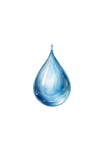 Blue water droplet on a white background