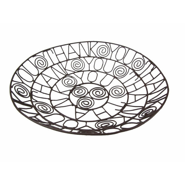 Handcrafted 11-inch fair trade metal bowl made from recycled bicycle tire spokes by HHPLIFT artisans in India