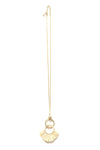 Fair Anita raffia fringe necklace with 28-inch adjustable chain and 3-inch extender