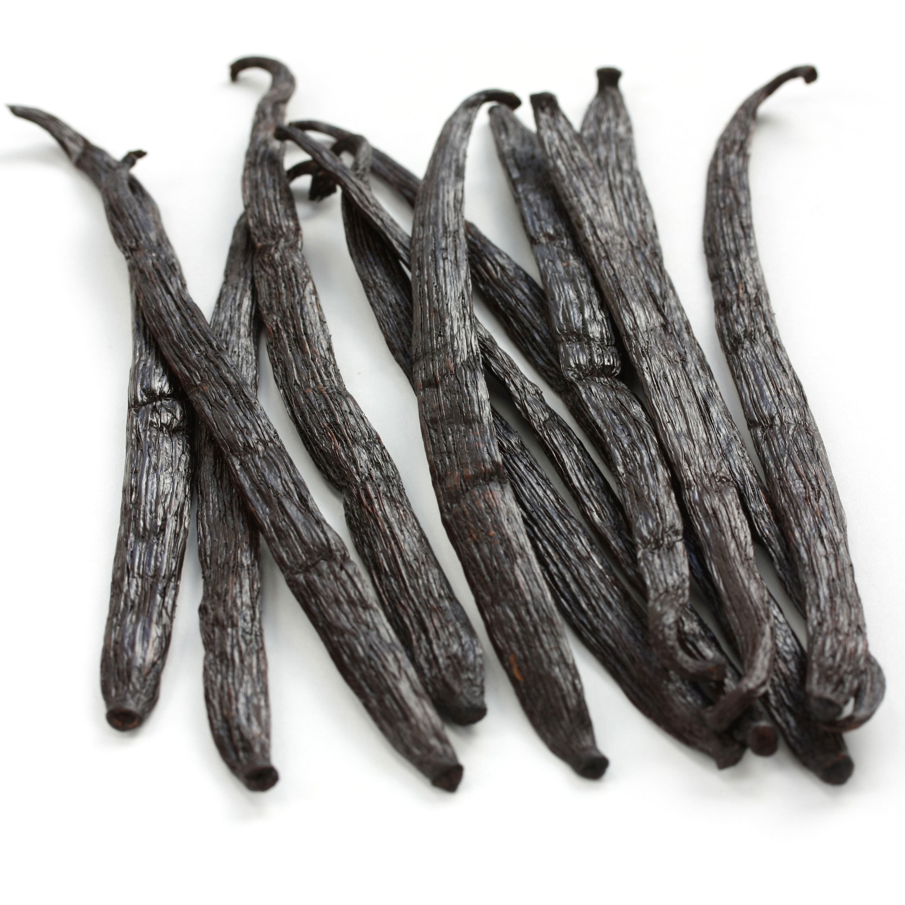 Vanilla beans on a white background