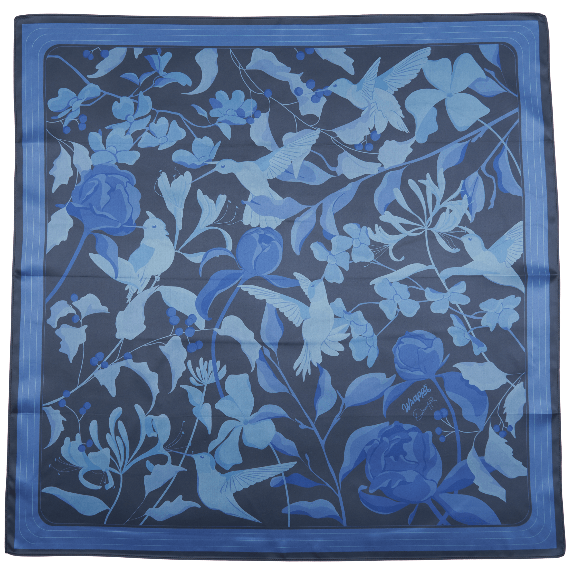 Furoshiki gift wrap by Danni Ha featuring a nature-inspired print on 28-inch recycled polyester fabric