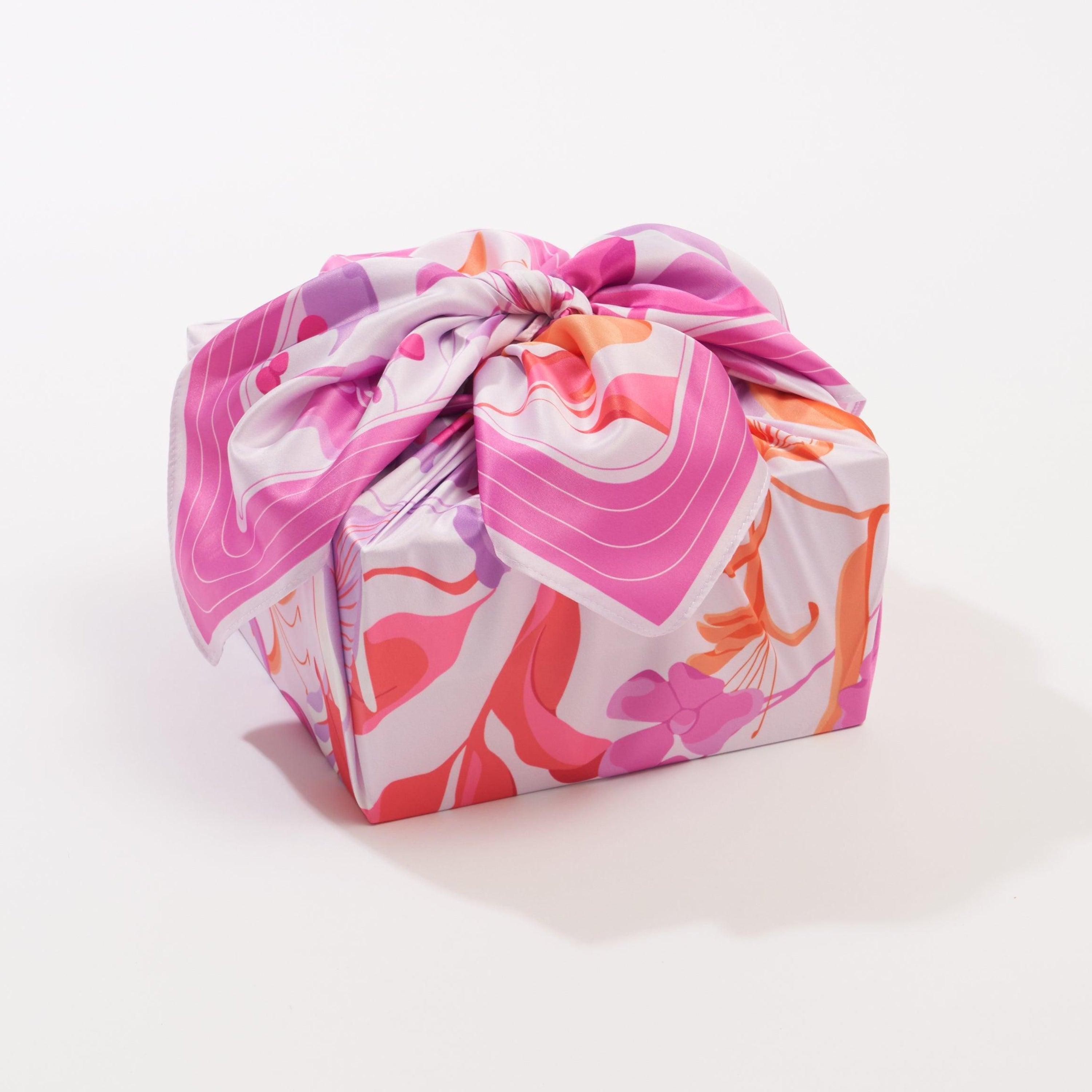 Colorful fabric wrap on a white background
