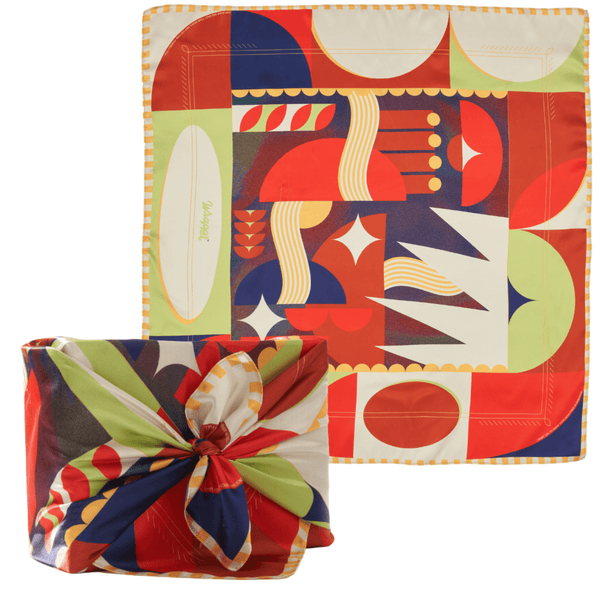 Vision 28-inch mulberry silk furoshiki gift wrap featuring original artwork by Essery Waller from The Embodied Collection