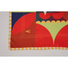 Colorful fabric with geometric pattern on a white background
