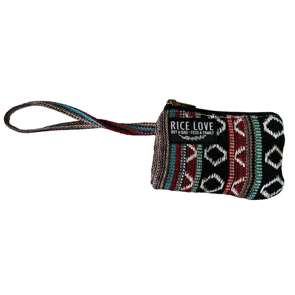 Rice Love handmade wallet showing storage compartments for cards and cash
