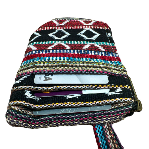 Rice Love wallet made from biodegradable jute material, front view