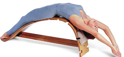 The Whale therapeutic back stretching bench in premium hardwood, handmade in Chicago by Bean Products