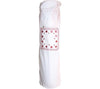 OMSutra white beaded yoga mat bag in 100% cotton canvas with embroidered mirror detail and zippered pockets