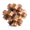 Wooden geometric puzzle on a white background