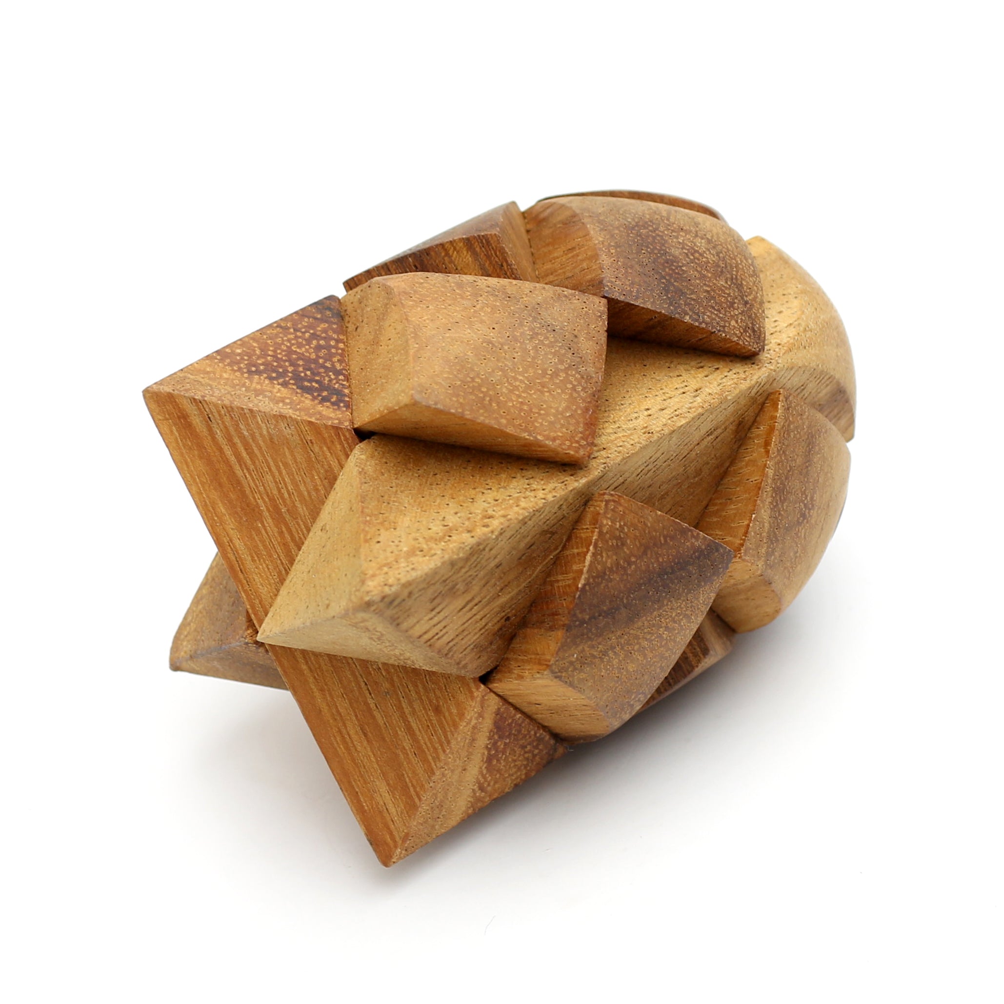 Wooden puzzle on a white background