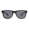 Woodgrain Mozz walnut wood sunglasses front view with grey polarized lenses