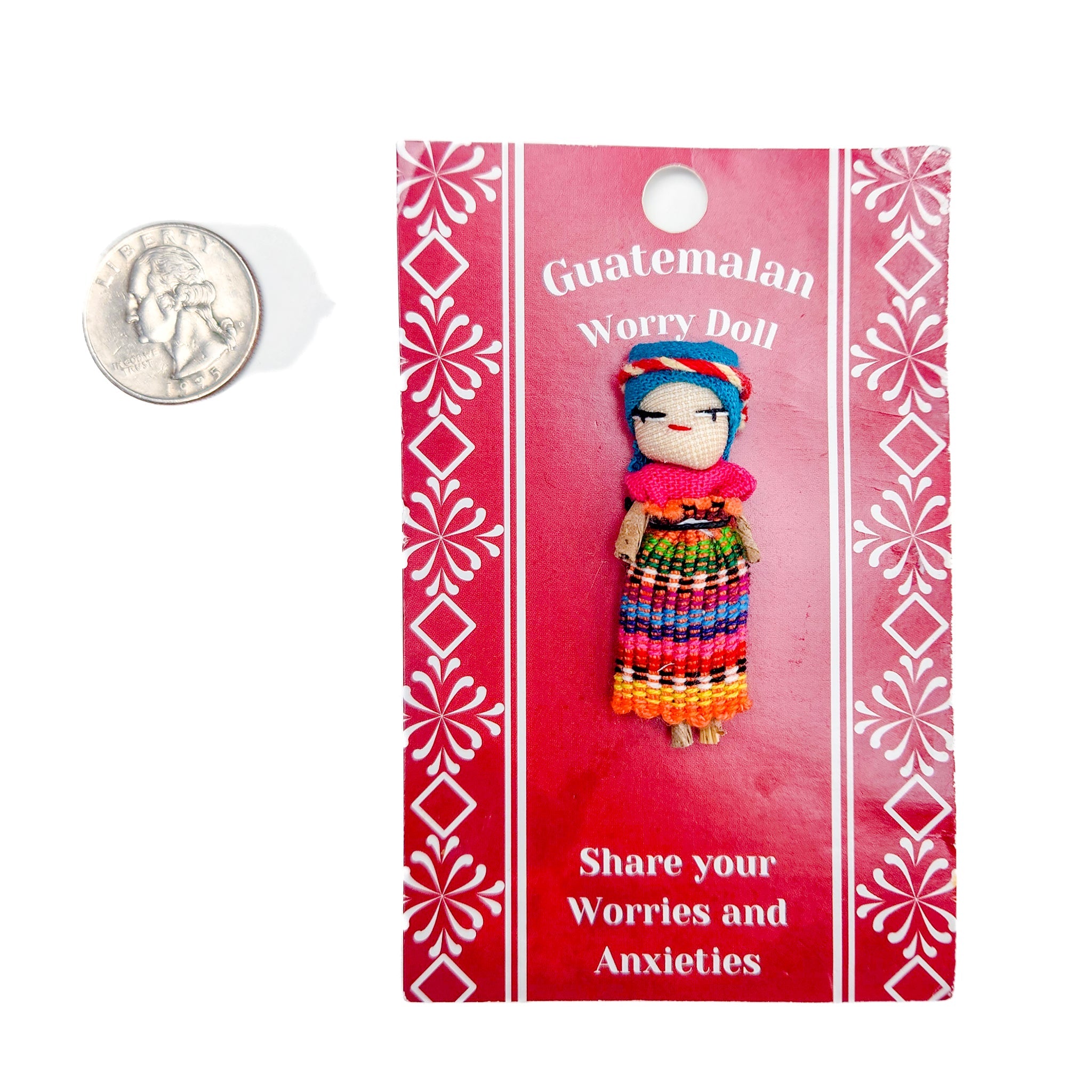 Find peace and tranquility with our adorable Pocket Worry Doll. This charming little companion is inspired by ancient Guatemalan tradition and is perfect for relieving stress and anxiety. A thoughtful gift for yourself or a loved one.