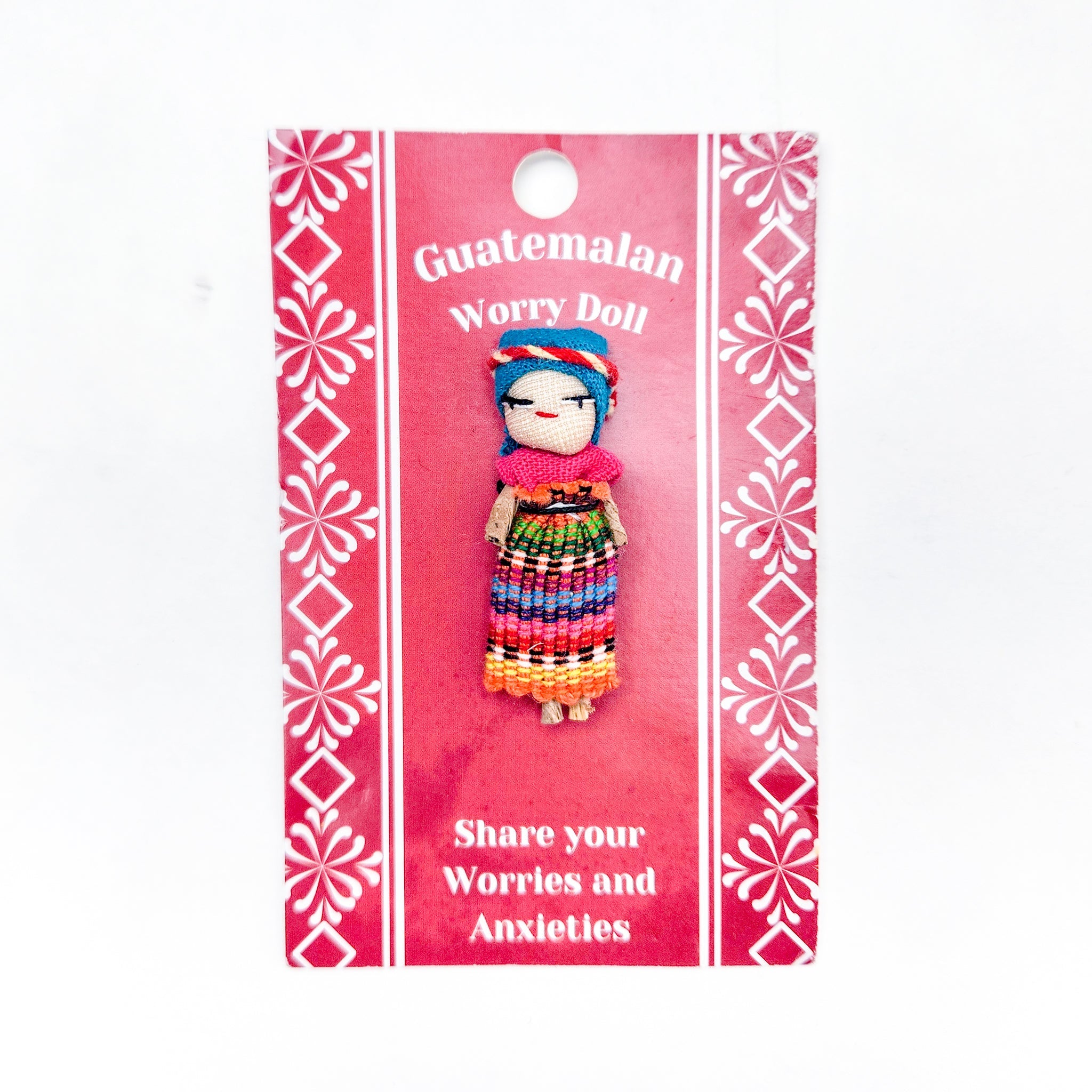 Find peace and tranquility with our adorable Pocket Worry Doll. This charming little companion is inspired by ancient Guatemalan tradition and is perfect for relieving stress and anxiety. A thoughtful gift for yourself or a loved one.