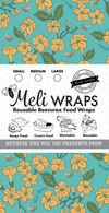 Meli Wraps Puakenikeni beeswax wrap shown wrapped around food