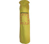 OMSutra yellow beaded yoga mat bag in 100% cotton canvas with hand-embroidered beadwork and mirror embellishment