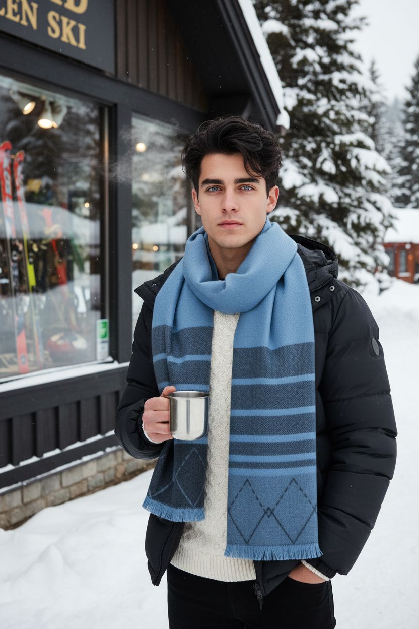 Purely Alpaca ZigZag unisex scarf in 100% baby alpaca