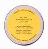 Tin of Physical Mineral Sunscreen with yellow label on a white background