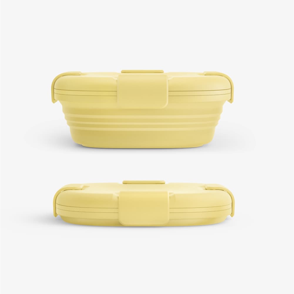 The ideal solution for busy kids or adults, our collapsible container is perfect for snacks on-the-go. Whether it's grapes or hummus, this portable little box helps you snack while also saving the planet. The four-clasp lid ensures no spills, and the container is dishwasher and microwave safe for easy cleaning. Made of premium food-grade silicone, it's also BPA and BPS-free.