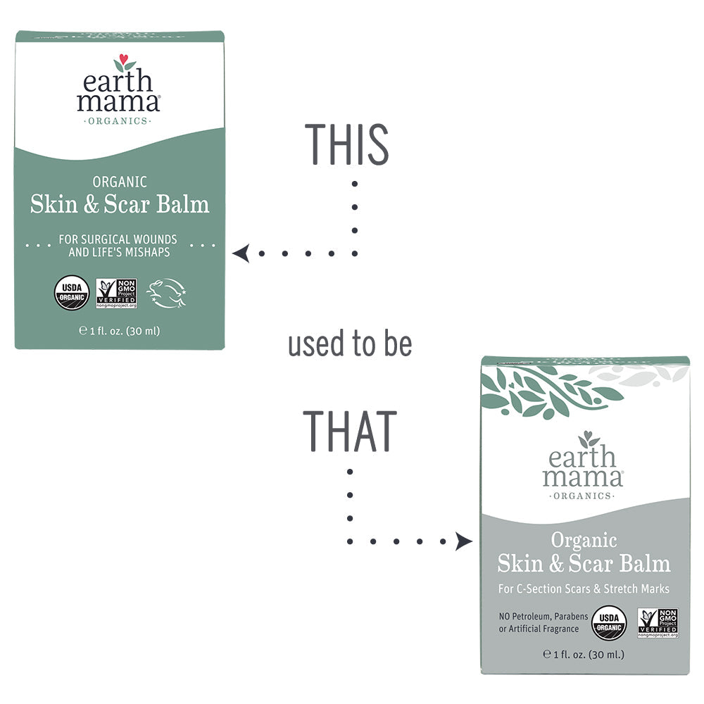 Earth Mama Organic Skin & Scar Balm - fade scars, stretch marks naturally! Post-partum care, C-section scar reduction, herbal, cruelty-free. Dermatologist-tested. Shop now!
