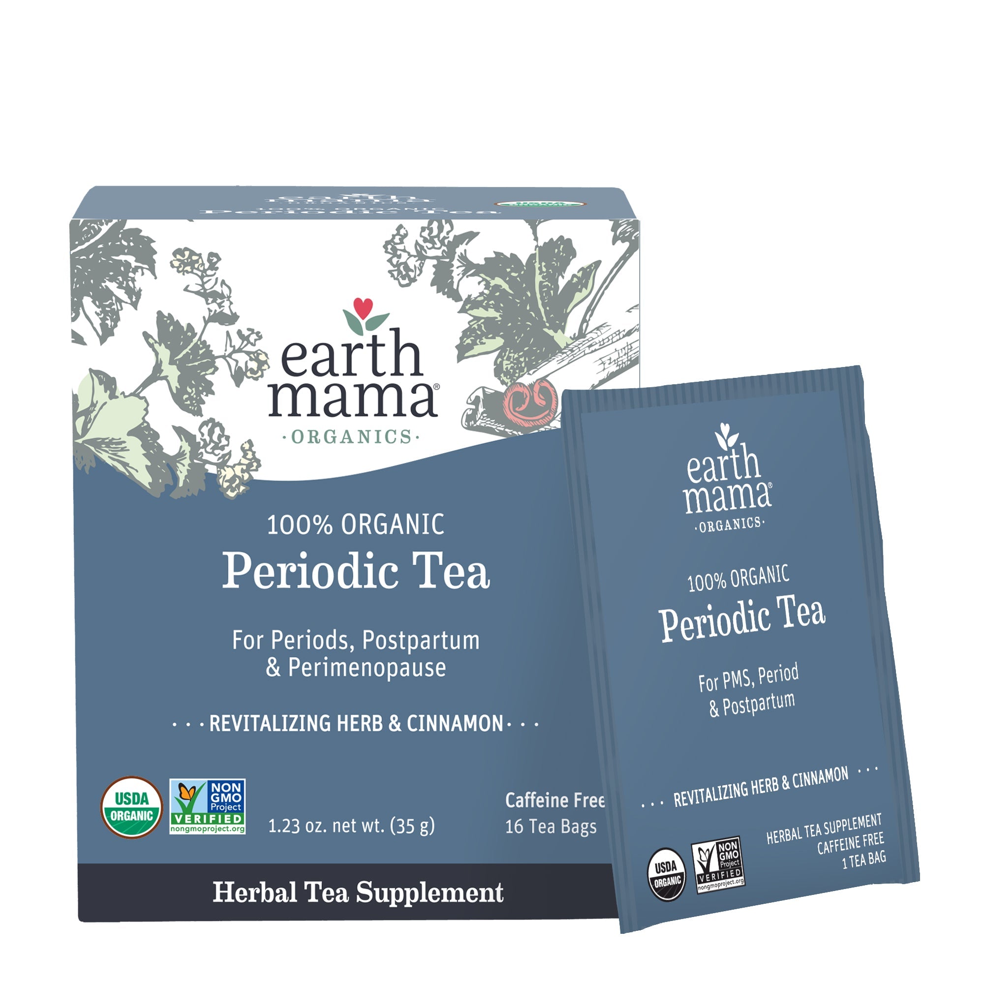Ease PMS, periods & postpartum naturally! Organic Periodic Tea - cinnamon herbal blend for women. Caffeine-free, individually wrapped, breastfeeding-safe. Shop now!