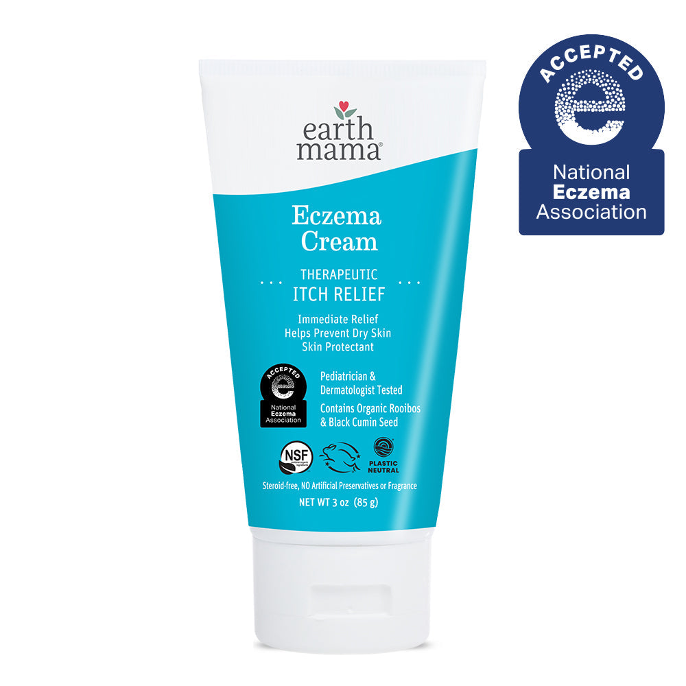 Earth Mama Eczema Cream - soothe itch from eczema, rashes, & bug bites! Natural, organic, colloidal oatmeal. Steroid-free, fragrance-free, pregnancy-safe. NEA approved. Shop now!