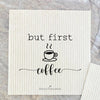 Coffee First, Conquer the Day: Eco-Friendly Dishcloths (2-Pack) (Compostable, Whimsical Designs)