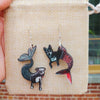 Mismatched Mermaid Pit Bull + Chihuahua Earrings - Eco-friendly, Zero Waste, plastic free, handmade Pergamo Paper Goods