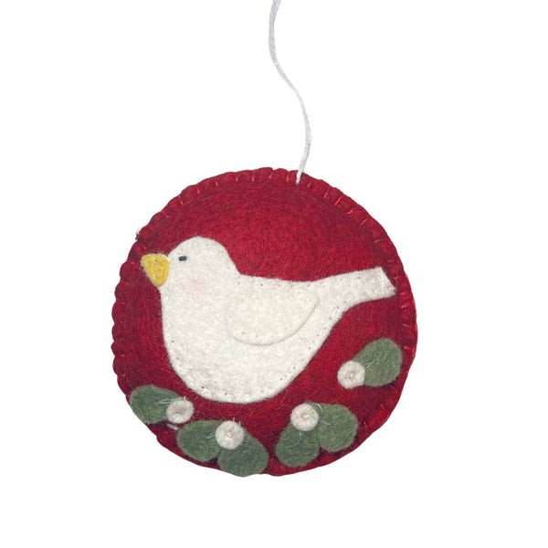 Adorn Your Home with Whimsical Felt Bird Ornament - Red