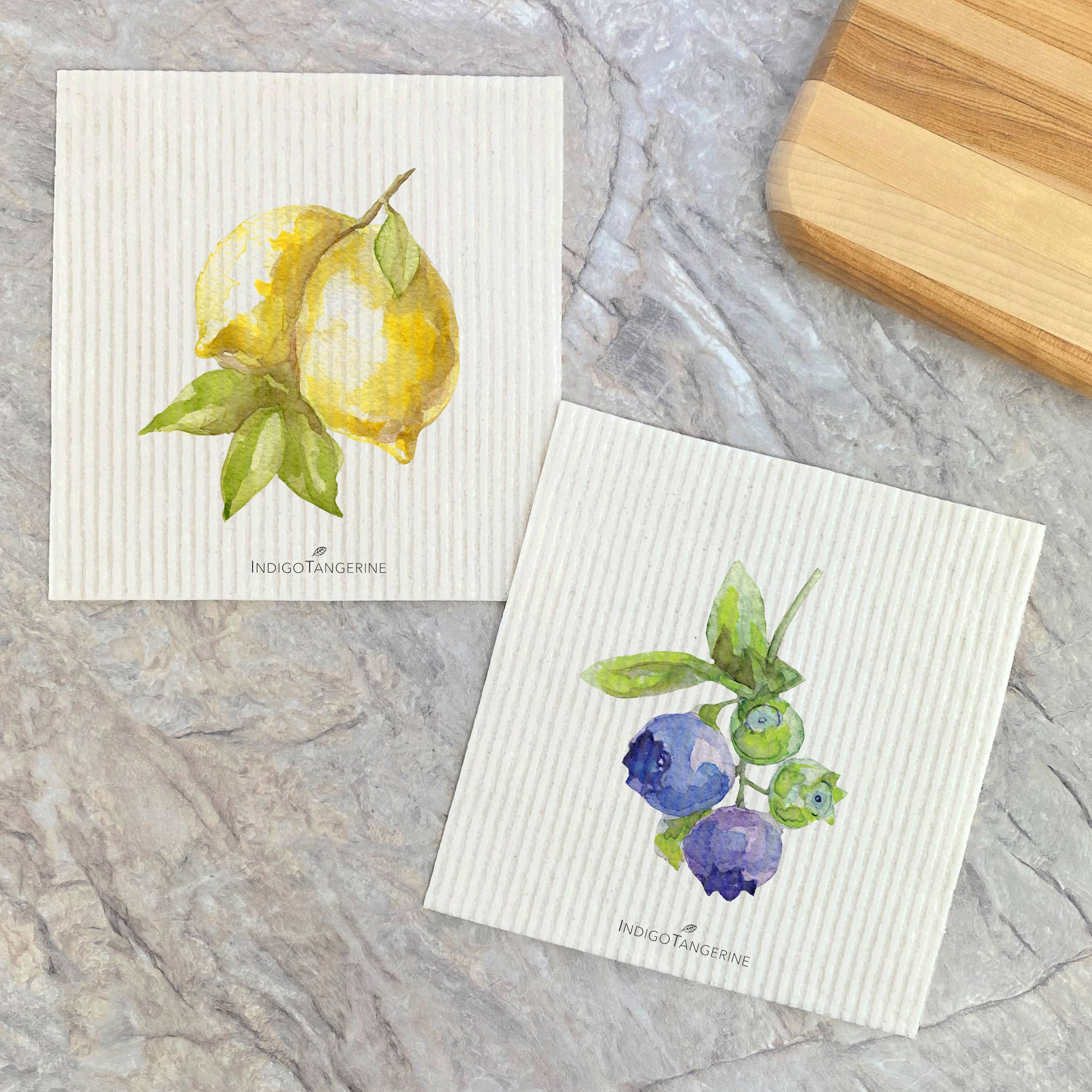 Ditch paper, embrace eco-chic! Lemons & Blueberries Swedish Dishcloths (2-pack). Plant-based, compostable, reusable, adorable! Sustainable cleaning for your happy kitchen. Shop American Life Brands now!