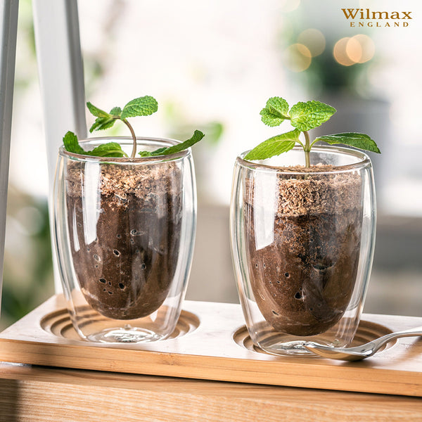 Upgrade your dining experience with these stylish & functional Double-Wall Thermo Glasses (200ml)! Enjoy perfect temperature control for hot & cold drinks, plus versatility for desserts & appetizers. Crafted from durable borosilicate glass, they add a touch of elegance to your table. Shop now & elevate your tableware!