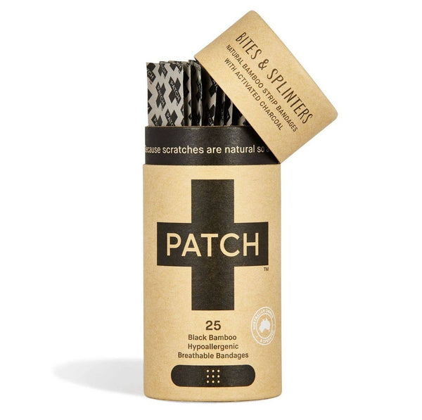 PATCH Activated Charcoal - 25 Adhesive Strips, Biodegradable, compostable, Sustainable, Vegan