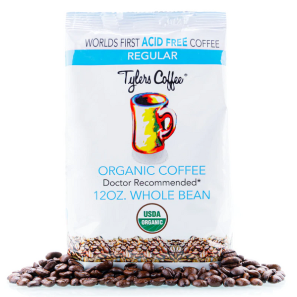 Regular Whole Bean (12oz Bag) - Acid-Free, Organic, AAA Arabica From Mexico Tylers Coffee